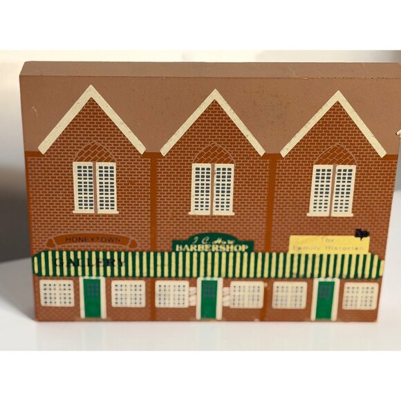 VTG Cat’s Meow 1993 Barbershop & Gallery Series XI Wooden Village Shelf Sitter - Picture 3 of 7